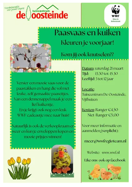 Paasvaas en kuiken knutselen met het WWF regioteam